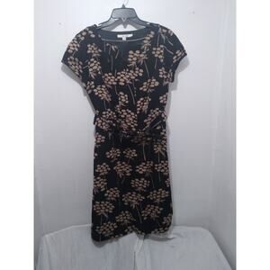 Boden 10 R Black Floral 100% Cotton Dress